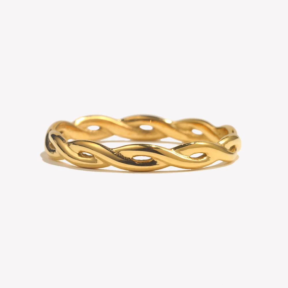 Bague fine tressée pour femme