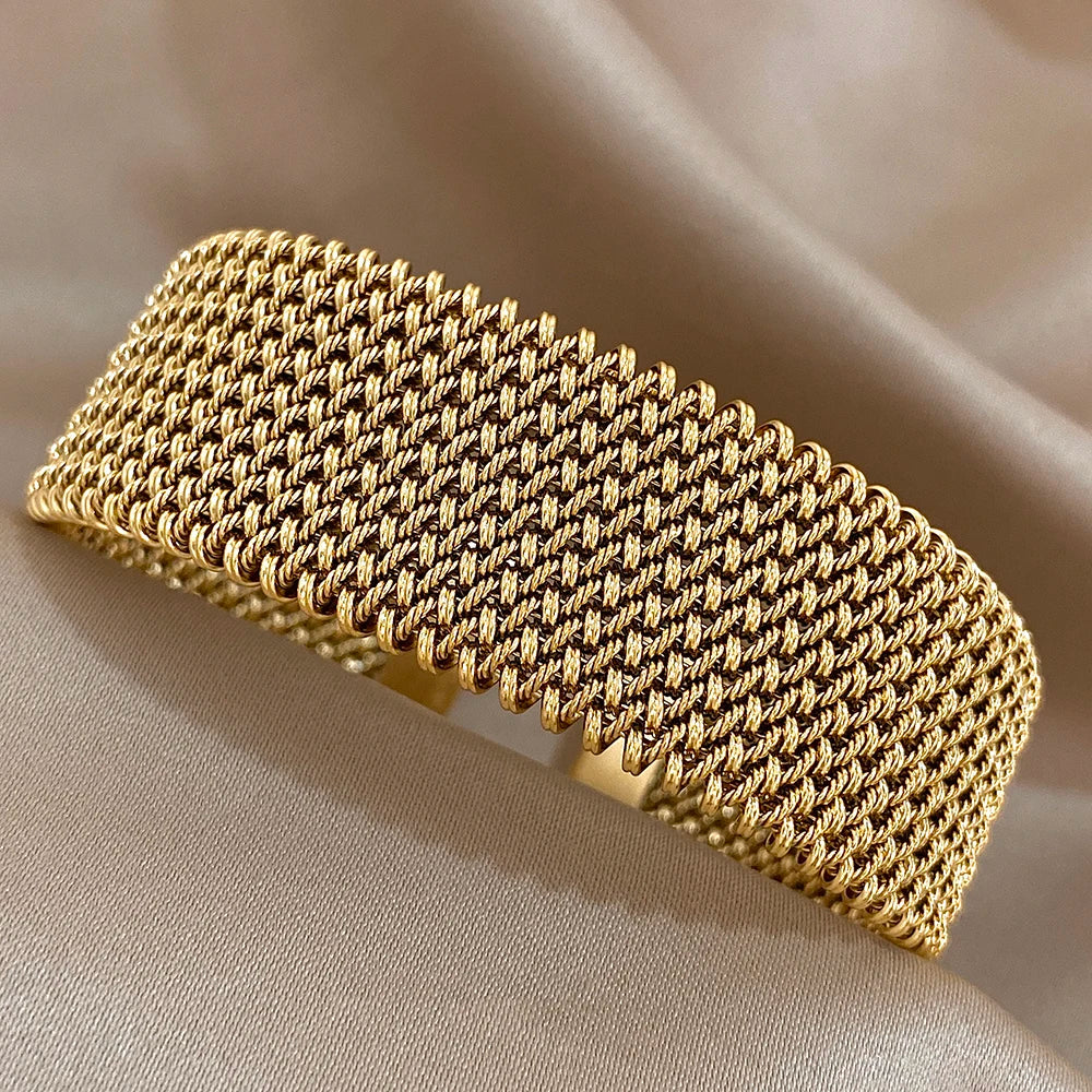 Bracelet manchette tressé