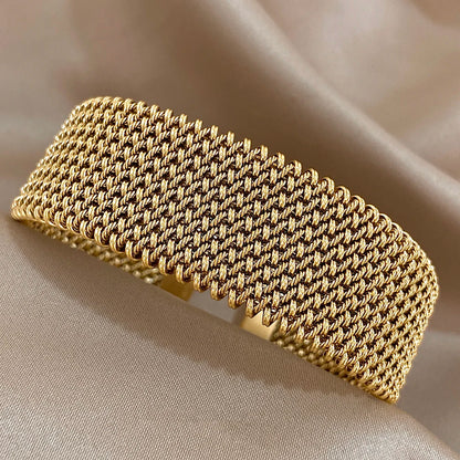 Bracelet manchette tressé